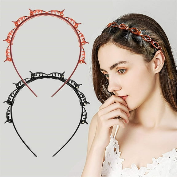 Visland 2PCS Women Headbands, with Tooth Non-slip Bangs Hairstyle Hairpin for Face Wash Daily 2 Colors