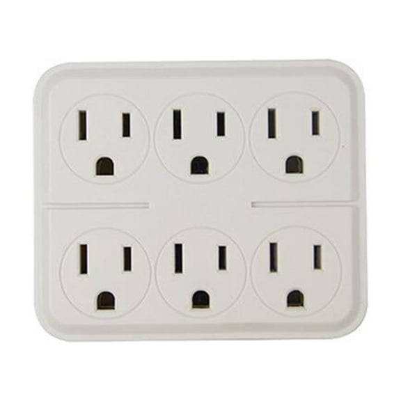 Master Electrician CT-027W Outlet Tap, 6-Outlets, White - Quantity 8