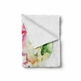 thumbnail image 2 of Floral Soft Flannel Fleece Throw Blanket, Hydrangea Flower Bouquet in Watercolor Blossoms Botany Petals Image, Cozy Plush for Indoor and Outdoor Use, 50" x 60", Pink Yellow Forest Green, by Ambesonne, 2 of 6