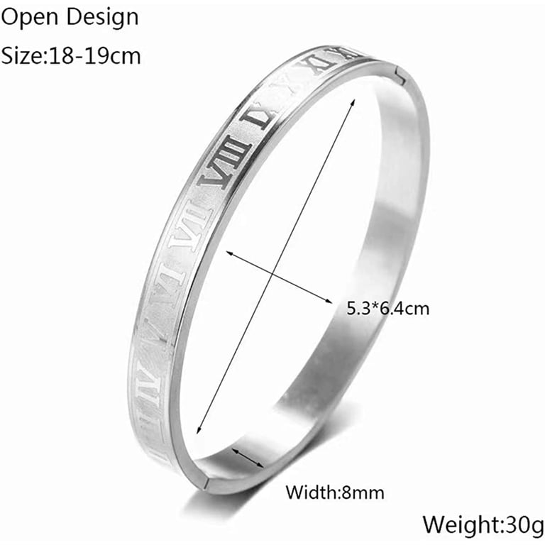 Roman Numeral Bracelet And Ring Set For Men & Women - Gold Plated Stainless Steel, Engravable, Gift Ready
