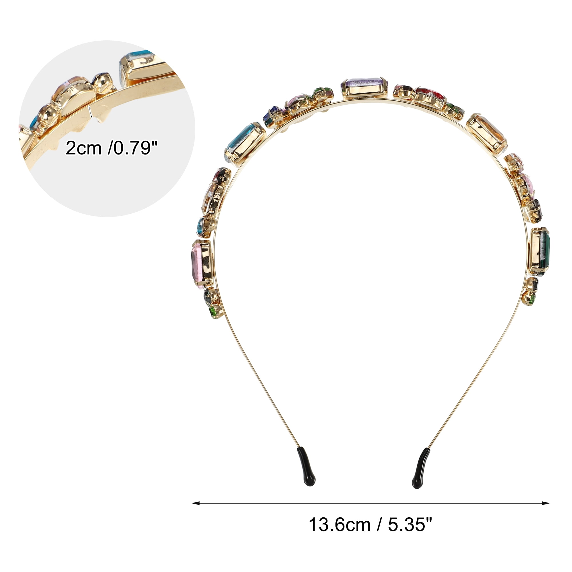 Unique Bargains Fashion Vintage Thin Rhinestone Multicolor