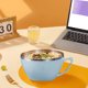 thumbnail image 5 of Cuenco de sopa de arroz aislado de plástico pequeño 15,5 cm | Vajilla resistente al calor | Cuenco portátil para remojo doméstico | Textura de la paja | Verde Azul Rosa | Una sola pieza, 5 of 6