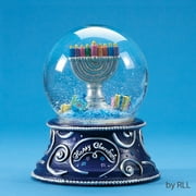 6" Happy Hanukkah Musical Glass Water Globe