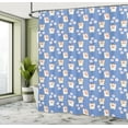 thumbnail image 5 of Ambesonne Cat Shower Curtain, Maneki-Neko Cats Pattern, 69"Wx84"L, Azure Blue Dark Pink, 5 of 5