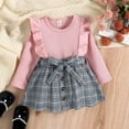 thumbnail image 6 of YWDJ Round Neck Ruffle Long Sleeve Top + Twill Skirt Set Suitable For Ages 1~5 Years Old Pink 110CM, 6 of 9