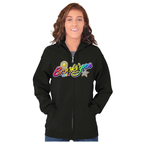 XOMG POP Brooklynn Sunshine Star Women Plus Size Zipper Hoodie Brisco Brands 2X