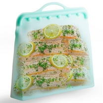 ITPC Reusable Silicone Gallon Food-Storage Bags - Cooks a Whole Chicken Freezer & Dishwasher Safe (Light Blue)