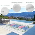 thumbnail image 3 of Blue Pink Hydrangea Outdoor Rug for Patio/Deck/Porch, Non-Slip Large Area Rug 5 x 7 Ft, Eucalyptus Leaves Grey Plaid Indoor Outdoor Rugs Washable Area Rugs, Reversible Camping Rug Carpet Runner, 3 of 8