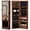 Brown, variant on Simenmax 6 LED Mirror Jewelry Cabinet, 47.2" Lockable Wall/Door Mount Jewelry Armoire, Large Storage Organizer with Full-Length Mirror, 2 Drawers & Shelves (Brown)