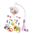 thumbnail image 3 of Musical Crib Mobile colgando animales giratorios Rattles con música y luces dibujos animados de cuna de bebé sonajeros para recién nacidos Rosa, 3 of 8