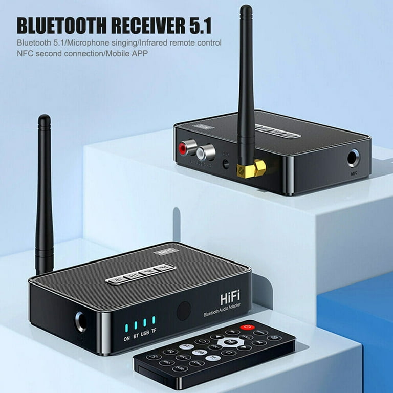 Onemayship Wireless Audio Bluetooth V5.1 Home Stereo Long Range Adapter Receiver Instantly Transform Your Home Stereo into a Wireless Sound System Ultra Low Latency for Lag Free Audio Streaming Walmar...