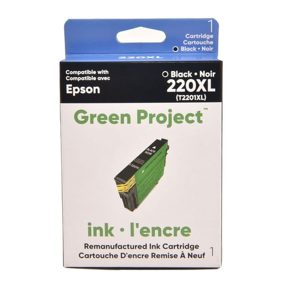 Cartouche d'encre noire remise a à neuf Epson 220 XL Green Project, (GP-E-T2201XL)