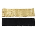 thumbnail image 3 of Women's 2-Pack Sparkly Sequin Elastic Belt Wide Decorative Dress Belt With Metal Interlocking Buckle, 2 Pieces(Gold+black), 3 of 5