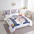 thumbnail image 3 of Homewish Monogrammed H Theme 7 Pieces Bedding Comforter Set,Planet Stars Pattern Full Bedding Set,Multicolor Splash Ink Fitted Sheet Flat Sheet For Girl Teens,Ultra Soft Bedroom Decor Reversible, 3 of 8