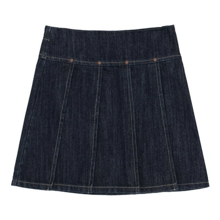 

KIDPIK Girls Denim Adjustable Elastic Waist Pleated Skirt Size: 2 - 16