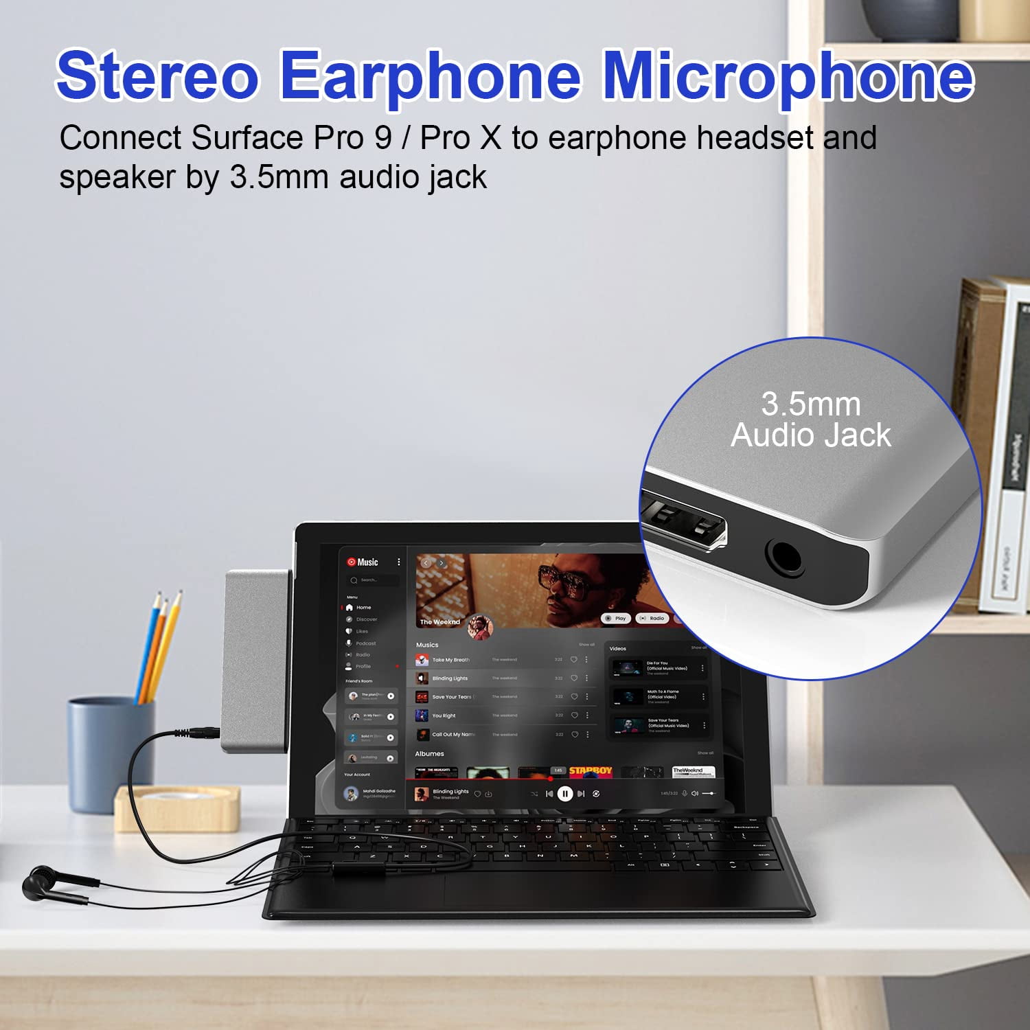 Surface Pro 9 Hub Docking Station with 4K HDMI, USB-C Thunerbolt 4(8K@30Hz Video+40G Data+100W Power), 100M RJ45, 2X USB3.0, SD+TF Card Slot, 3.5mm Audio, Triple Display for Surface Pro 9/Pro X