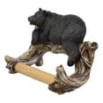 thumbnail image 5 of Rustic Lazy Black Bear Resting On Tree Branch Toilet Paper Holder Figurine 8"L, 5 of 9