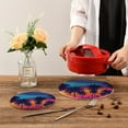 thumbnail image 7 of Pot Holders Trivets Set Cotton Potholders Set, Set of 2, Summer Palm Trees Hot Pot Trivets One 9.45 Inch and One 7 Inch for Kitchen Pans Bowl Teapot, 7 of 7