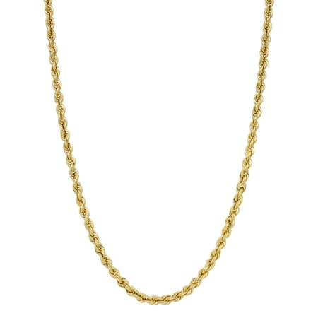 Simply Gold Men's 10kt Yellow Gold 3.40-3.45mm Rope Chain, 22