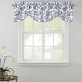 thumbnail image 2 of Blue Flower Tie Up Valance Curtains for Windows, Kitchen Curtains Window Shades, Spring Leaf Vintage Farmhouse Boho Plant Light Filtering Roman Curtain Valances for Bedroom/Bathroom/Cafe 60"x18", 2 of 9