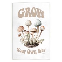 Stupell Industries Groovy Mushrooms Grow Phrase Botanical & Floral Painting Unframed Art Print Wall Art, 13 x 19