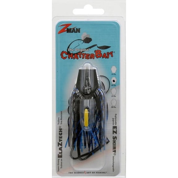 Z-Man Original ChatterBait Blue/Black with Nickel Blade 3/8 oz. – CB38-110