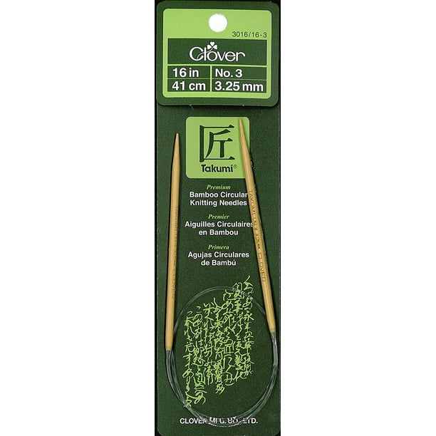 CLOVER 3016/1603 Takumi Bamboo Circular 16Inch Knitting Needles, Size