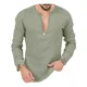 thumbnail image 1 of Camisa De Manga Larga De Lino Con Cuello En V Profundo De Co, 1 of 2