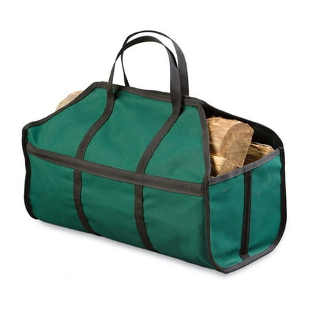 Easy-load Green Canvas Durable Log Carrier with Closed-end