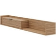 thumbnail image 2 of Nexera Slim Wall-Mounted Tv Stand Fits Tv's up to 72" with Storage Cabinet, Light Walnut, 2 of 9