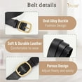 thumbnail image 6 of JASGOOD Womens Leather Belt Fashion Ladies Belt with Gold Buckle, 6 of 9