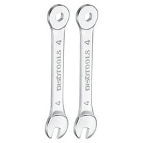 Uxcell 4mm 6-Point Thin Combination Wrench Double Ended Box and Open End Chromes Plated Steel, Silver 2Pcs