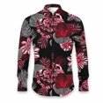 thumbnail image 5 of Camisas hawaianas con flores, camisas casuales de manga larga, camisas de moda para hombres y mujeres, blusas de playa cubanas, ropa para hombres, camisas con vuelta, 5 of 5