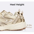 thumbnail image 3 of LUCKY STEP Lace Up Mesh Lightweight Fashion Sneakers Casual Shoes,Gold,Womens, 3 of 11