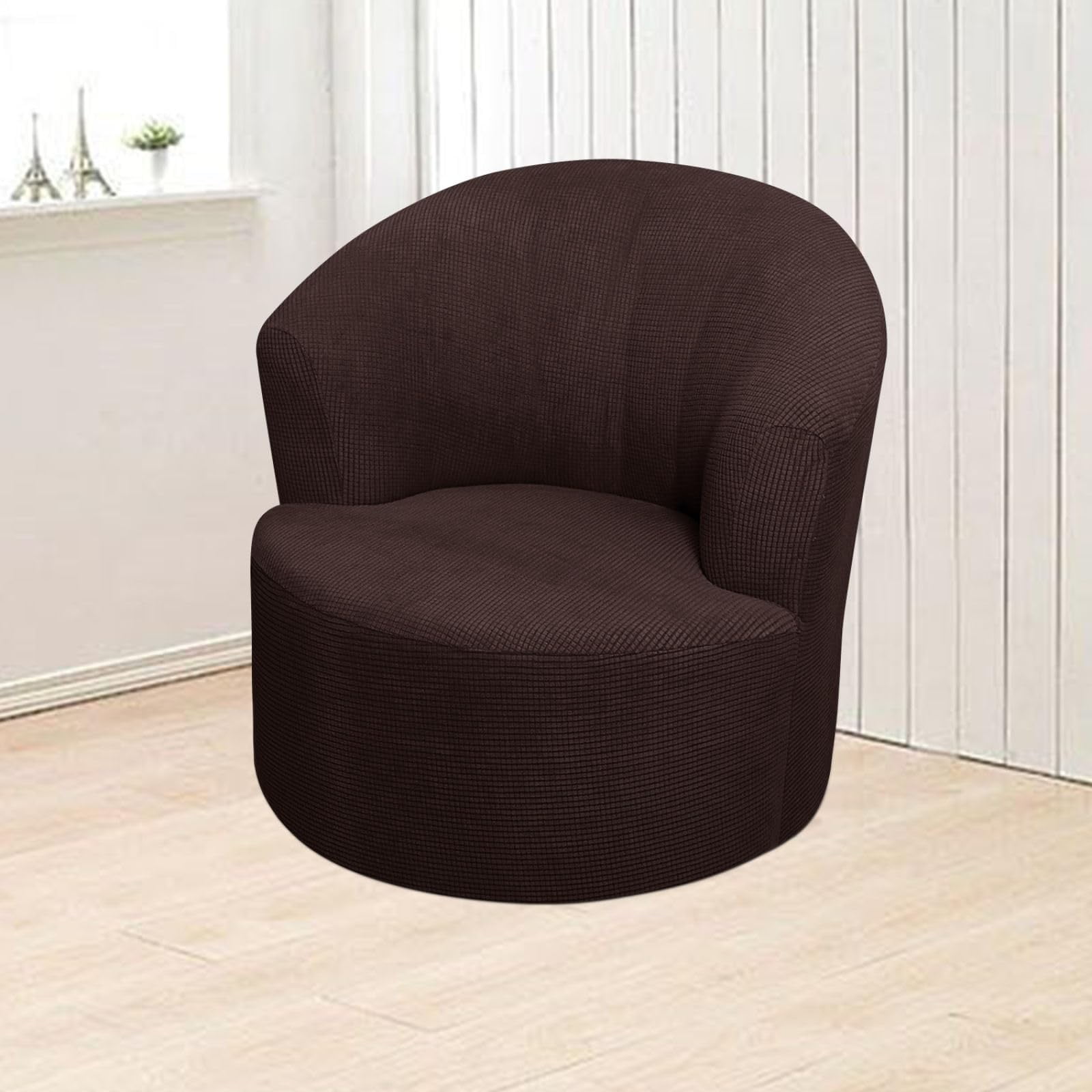 Round Club Swivel Barrel Chair Cover Modern Accent Round Club Armchair Slipcover Soft Stretch Chair Covers for Living Room,Barrel Chair Cover,Stretch Swivel Chair Slipcover Soft Barrel Sofa Cover