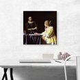 thumbnail image 2 of ARTCANVAS Mistress And Maid 1666 Canvas Art Print by Johannes Vermeer - Size: 18" x 18" (0.75" Deep), 2 of 9