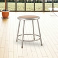 thumbnail image 4 of NPS 6200 Series 18" Modern Metal and Wood Heavy Duty Stool in Gray, 4 of 9