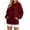 Wine, variant on Horkkom Crew Neck Sweatshirts Women Casual Oversized Solid Color Tops Fall Loose Pullover Sweatshirts with Pockets XL