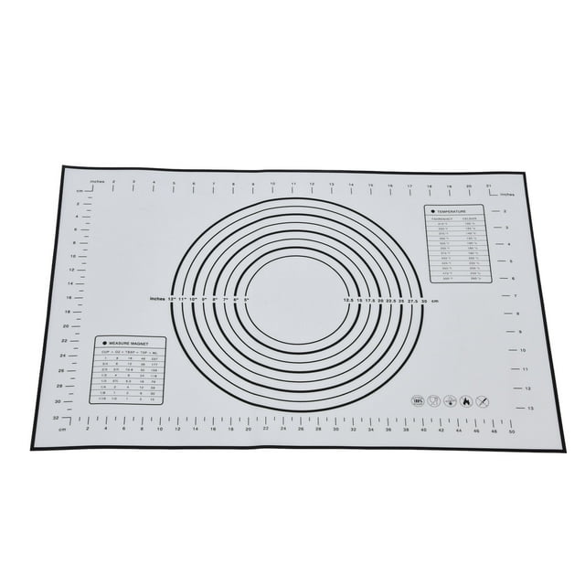 Rdeghly Pie Crust Mat,Silicone Baking Mat,Silicone Dough Rolling Mat Fiberglass Kneading Mat 24 X 16 Inch Large Thickened Oven Baking Mat
