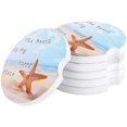thumbnail image 1 of RYLABLUE Theme Starfish on The Beach Set of 2 Car Coaster for Drinks, Absorbent Ceramic Stone Coasters Cup Mat with Cork Base for Home Kitchen Room Coffee Table Bar Decor, 1 of 5