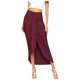 thumbnail image 1 of Gibobby mini faldas de mujer Maxi drapeado Casual Slit Falda Elástica Alta asimétrica Sólido Falda de cintura para mujer(Vino， S), 1 of 5