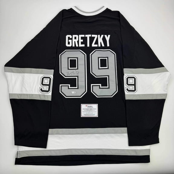 Autographed/Signed Wayne Gretzky Los Angeles Kings Black Mitchell  Ness Vintage Hockey Jersey Fanatics COA