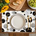 thumbnail image 4 of Black Polka Dots Placemats Set of 4, Modern Abstract Art Placemats for Dining Table, Place Mats for Kitchen Tabletop, Waterproof Wipeable Dining Table Mats Set, 4 of 9