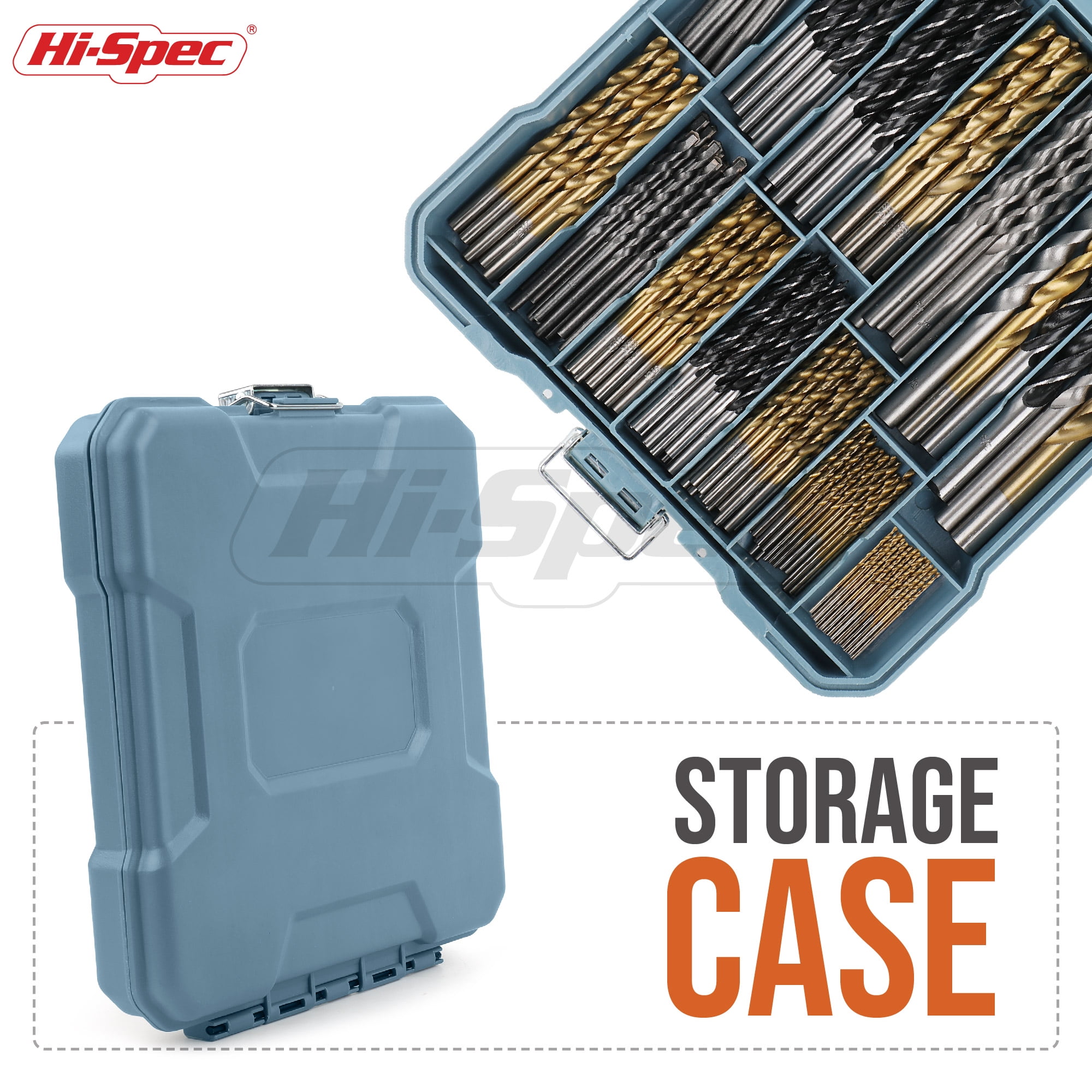 Hi-Spec 130 Piece Drill Bit Set for Metal, Wood & Concrete, HSS Titanium, Masonry & Brad Points, Storage Case