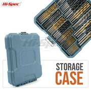Hi-Spec 130 Piece Drill Bit Set for Metal, Wood & Concrete, HSS Titanium, Masonry & Brad Points, Storage Case