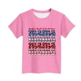 thumbnail image 4 of Zpanxa T-Shirts d'Été pour Filles Imprimé de la Fête de l'Indépendance Col Rond Manches Courtes Haut Polyester Spandex 5-6 Ans, 4 of 6