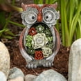thumbnail image 5 of Garden Statue Owl Figurine - Resin Statue with Solar LED Lights for Patio Yard Art Decor, Lawn Ornaments, Indoor Outdoor Decorations, 5 of 15