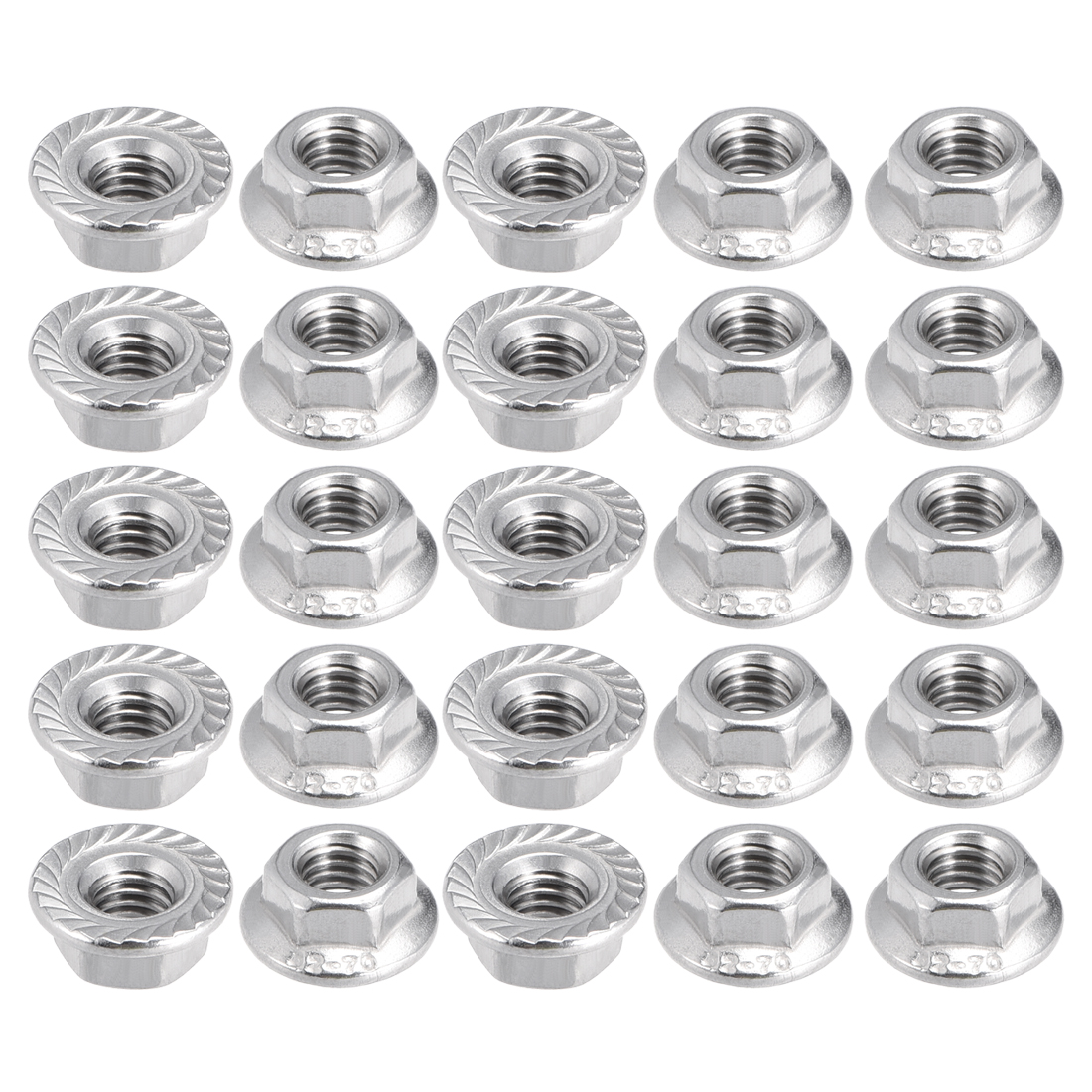 M5 Serrated Flange Hex Lock Nuts, 304 Stainless Steel, 25 Pcs Walmart