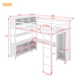 thumbnail image 6 of Bellemave Full Loft Bed with Desk and Wardrobe, Metal Loft Beds Frame with Storage Cubes and Shelves, Heavy Duty Full Size Loft Bedsfor Kids Teens Adults Bedroom（White), 6 of 10