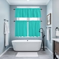 thumbnail image 3 of Turquoise Kitchen Curtains Sets for Windows 24 Inch Length, Solid Color Farmhouse Turquoise Rod Pocket Window Treatments Tier Curtains and Valances Set for Bedroom/Bathroom, 3 of 8